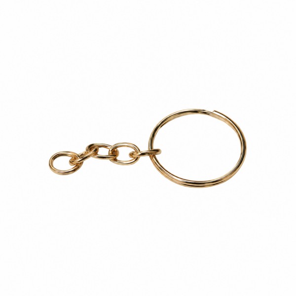 Argola Chaveiro com Corrente (pct 2un.) - Dourado Cataforético (Verniz) - Kateliê Composê