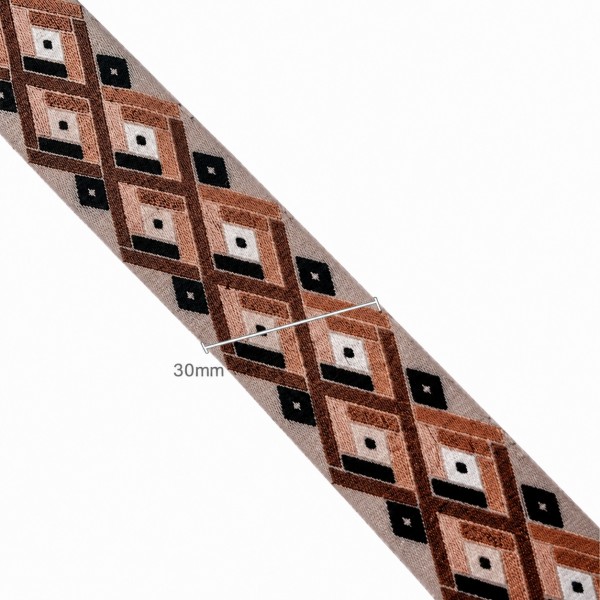 Alça Especial Estampada – 30mm – Trama Terra (Rolo 5m) - Kateliê Composê