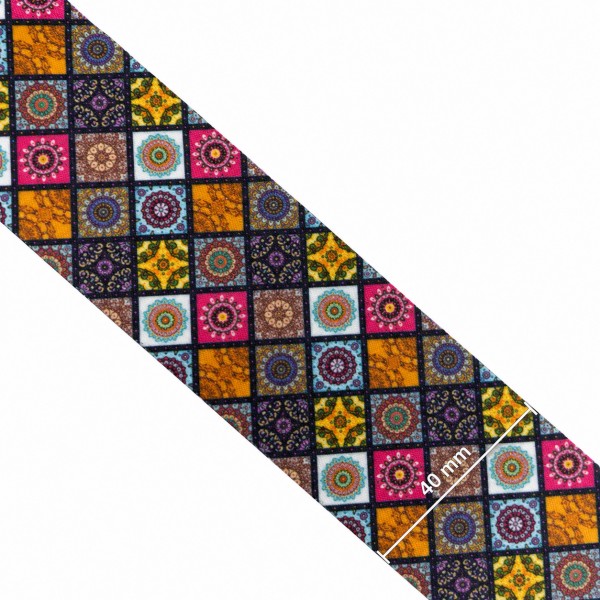 Alça Especial Estampada – 40mm – Rosa Cósmica (Rolo 5m) - Kateliê Composê