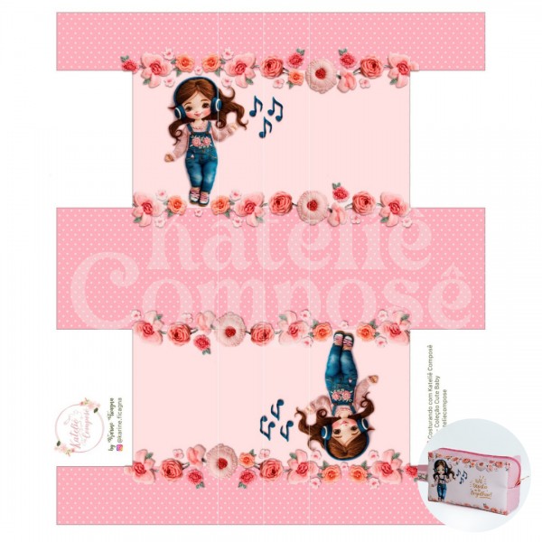 Painel Necessaire – Rosa Melody – Encanto de Menina - Kateliê Composê