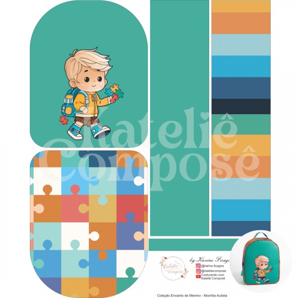 Painel Mochila – Autista – Encanto de Menino - Kateliê Composê