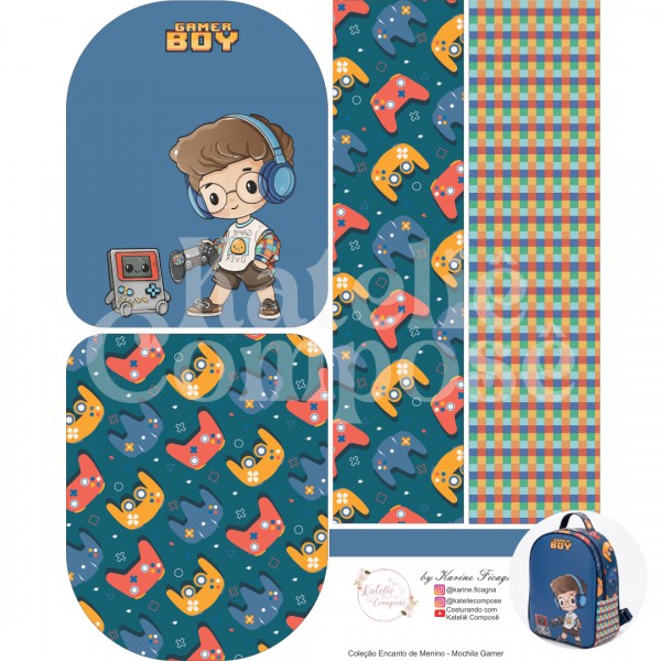 Painel Mochila – Game – Encanto de Menino - Kateliê Composê