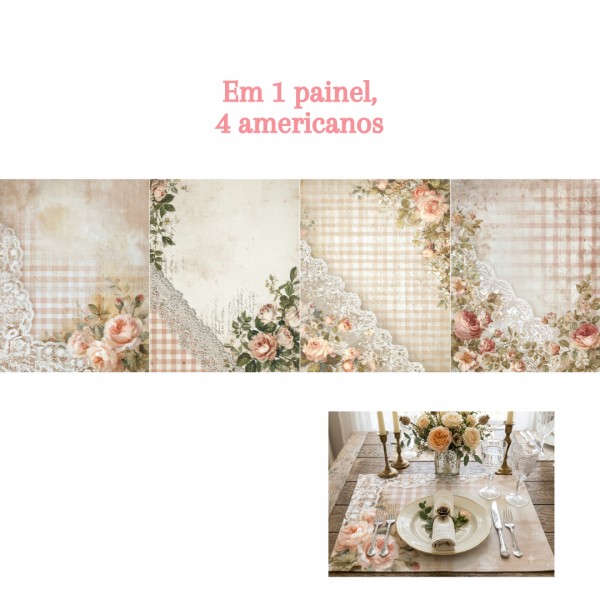 Coleção Mesa Posta – Painel Jogo Americano – Bege - Kateliê Composê