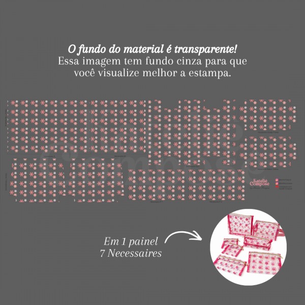 Painel Cristal – Flores Rose - Kateliê Composê
