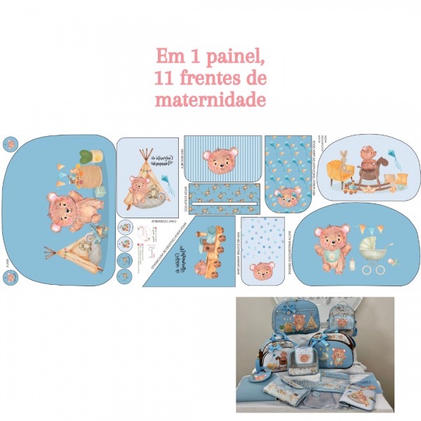 Painel Cute Baby Maternidade – Azul - Kateliê Composê