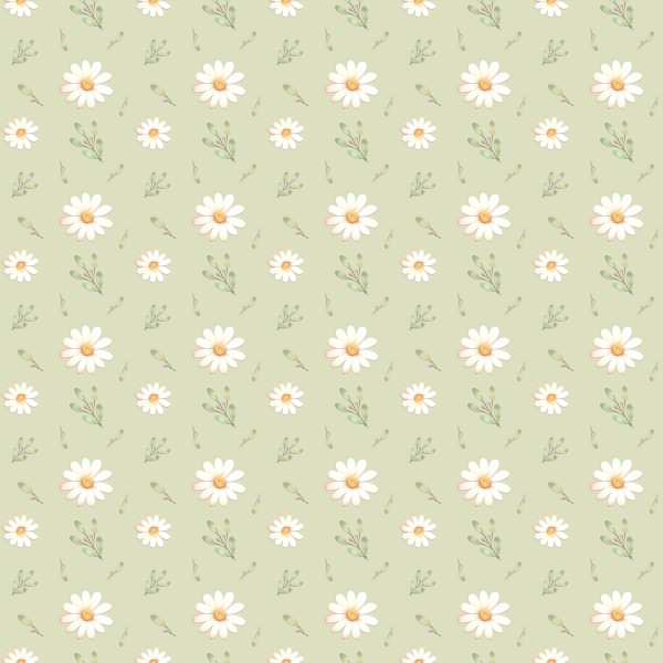 Sintético Doll Estampado – Coleção Aconchego – Floral Verde - Kateliê Composê