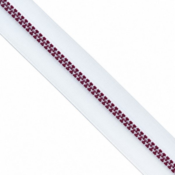 Zíper 6 – Transparente – Vermelho (pct 1m) - Kateliê Composê