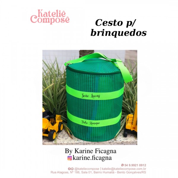 Projeto Digital - Cesto p/ Brinquedos - Kateliê Composê