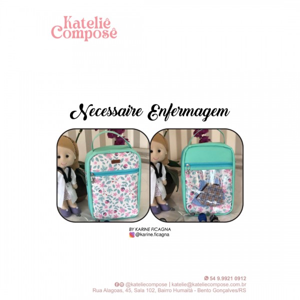 Projeto Digital - Necessaire Enfermagem - Kateliê Composê