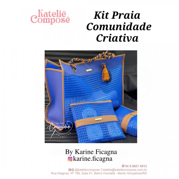 Curso online - Kit Praia Bolsa + 2 Necessaires - Kateliê Composê