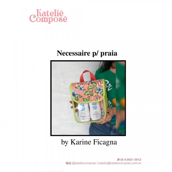 Curso online - Necessaire p/ praia - Kateliê Composê