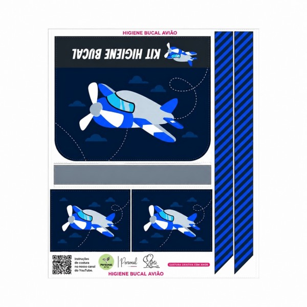 Painel Higiene Bucal - Avião - Kateliê Composê