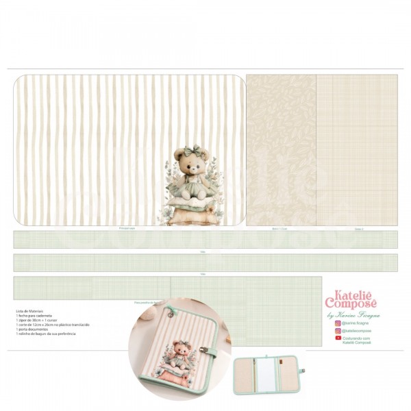 Painel Caderneta de Vacinação – Bege Menina - Kateliê Composê