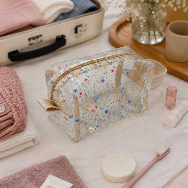 Kit Trio de Necessaires Florais + 3 Sabonetes Artesanais