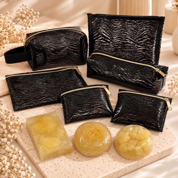 Kit de 7 Necessaires Zebra + 3 Sabonetes Artesanais