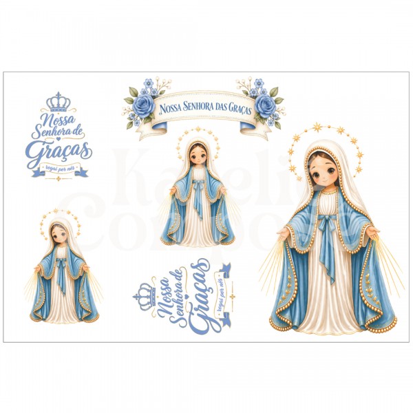 DTF Têxtil – Termocolante – Nossa Senhora Das Graças - Kateliê Composê