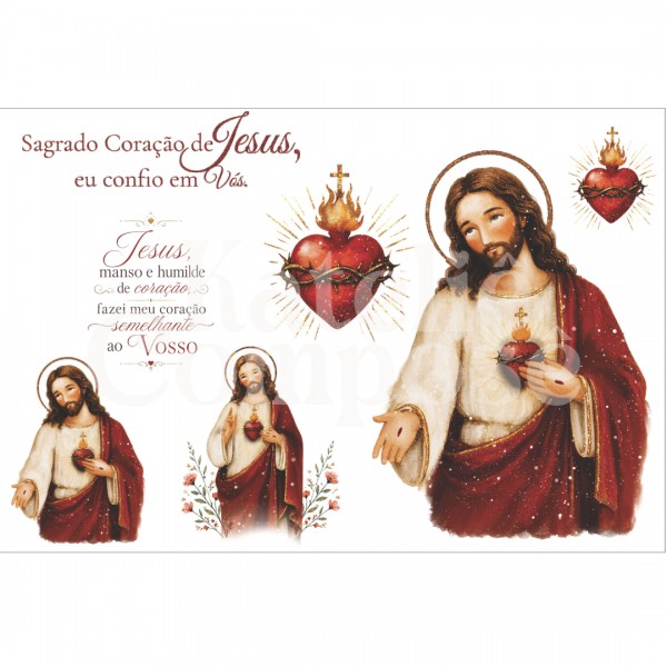 DTF Têxtil – Termocolante – Sagrado Coração de Jesus - Kateliê Composê