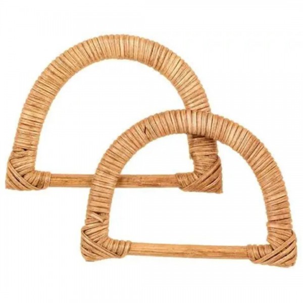 Alça p/ Bolsa de Rattan - 15x10,5cm - Bege - Kateliê Composê