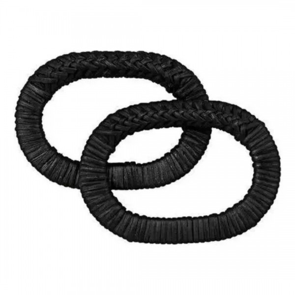 Alça p/ Bolsa de Rattan - 13,5x9,5cm - Preto - Kateliê Composê