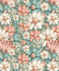 Sintético Doll Estampado - Gratidão - Floral fundo verde