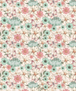 Sintético Doll Estampado - Gratidão - Flor Borboletas