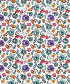 Sintético Doll Estampado - Viva - Floral lilás-verde