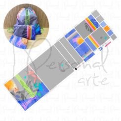 Painél Nylon Emborrachado - Mochila Saco Natureza Prata