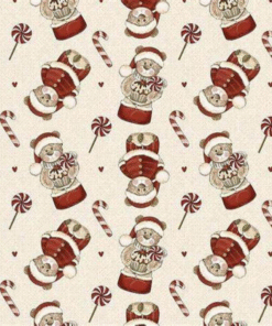 K207 Tecido tricoline 100% algodão - Tecido estampado Digital Natal 15
