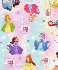 K401 Tecido tricoline 100% algodão - Tecido digital estampado Princesas