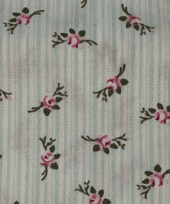 K515 Tecido tricoline 100% algodão - Tecido estampado Digital Floral Tiffany c/ listras