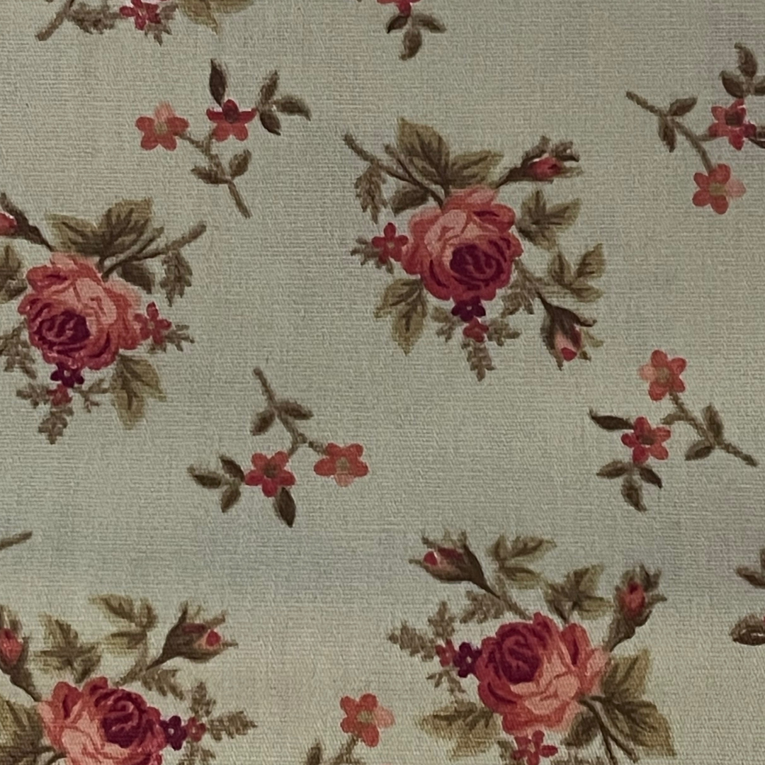 K404 Tecido tricoline 100% algodão - Tecido estampado Floral Bege 4