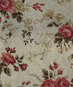 K402 Tecido tricoline 100% algodão - Tecido estampado Floral Bege 3