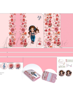 Painel Capa Caderno/Agenda - Rosa Melody - Encanto de Menina