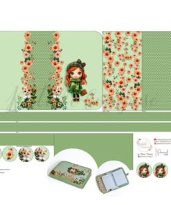 Painel Capa Caderno/Agenda - Verde Liz - Encanto de Menina