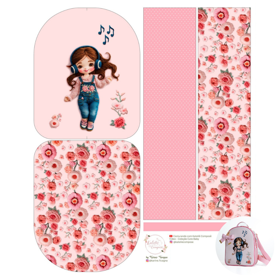 Painel Mochila - Rosa Melody - Encanto de Menina