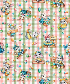 P006 Tecido tricoline 100% algodão - Tecido estampado Digital Páscoa