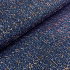 Tecido jeans Matelassê - Flor