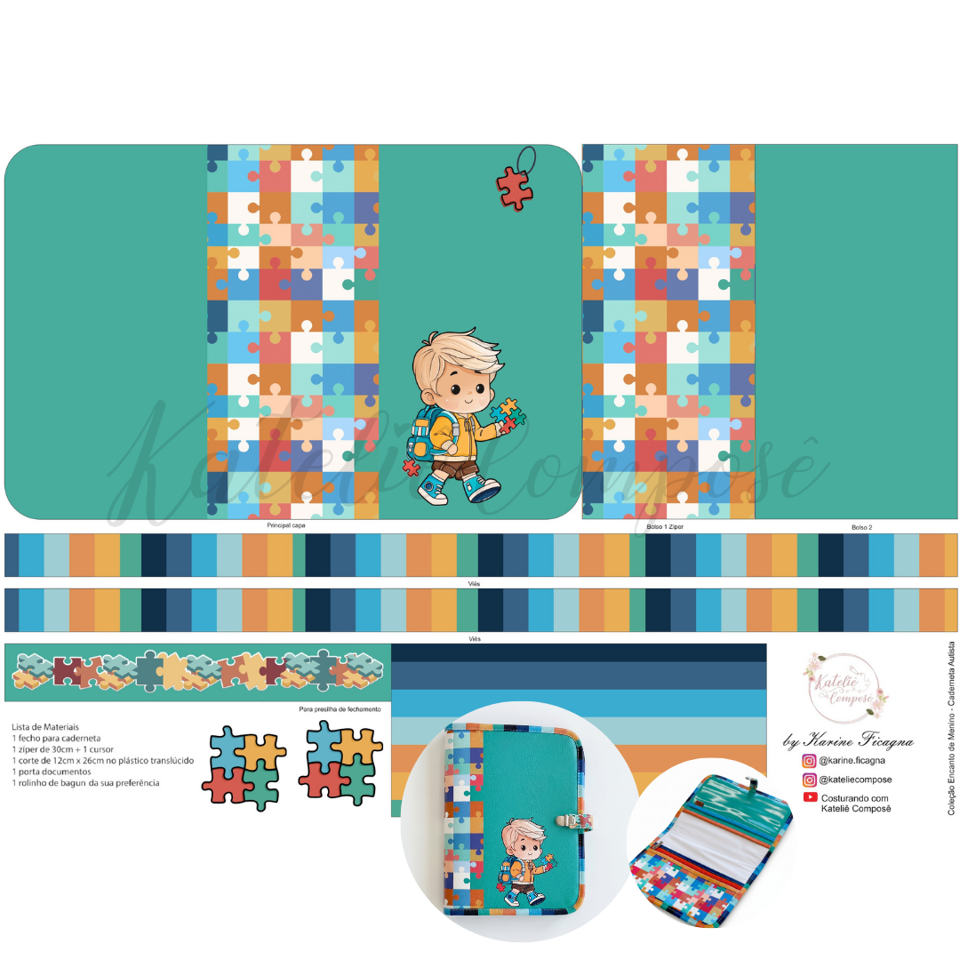 Painel Capa Caderno/Agenda - Autista - Encanto de Menino