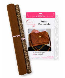 Camurção Dupla Face - Ocre + Cetim Dublado + Projeto Digital Bolsa Fernanda