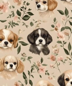 Coleção Floral & Pets- Sintético Doll Estampado - Cachorro