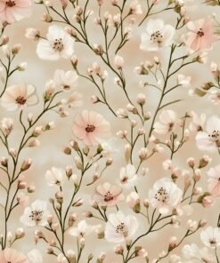 Coleção Floral & Pets- Sintético Doll Estampado - Floral 2