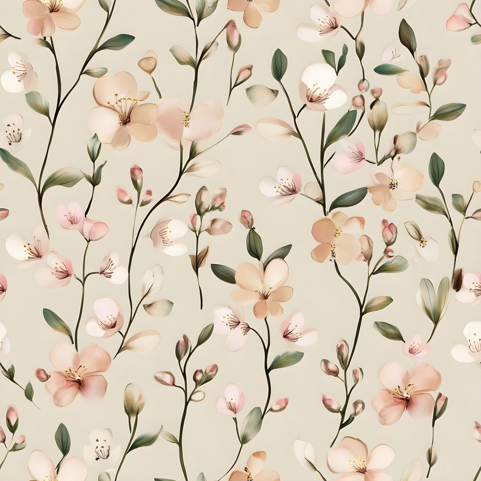 Coleção Floral & Pets- Sintético Doll Estampado - Floral 1